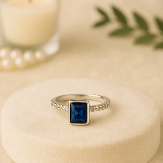 Anillo Serenidad Azul – Plata Italiana 925