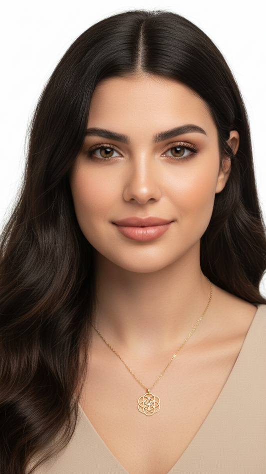 Collar Sagrado: Flor de la Vida en Acero Inoxidable