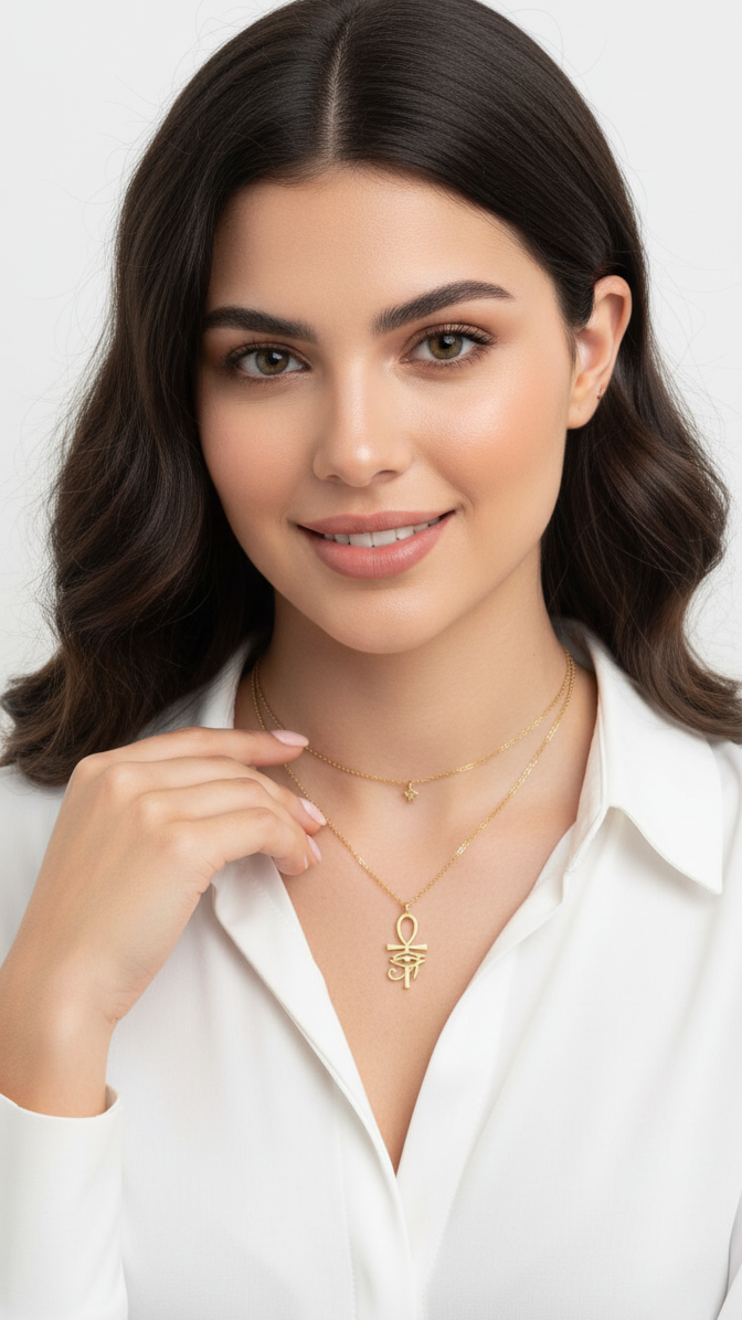 Collar Ojo de Ra Dorado – Protección Divina y Poder Interior