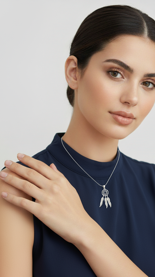 Collar Atrapasueños en Plata Italiana 925